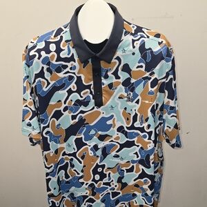 Original Penguin Navy, Light Blue & Tan Camo Polo